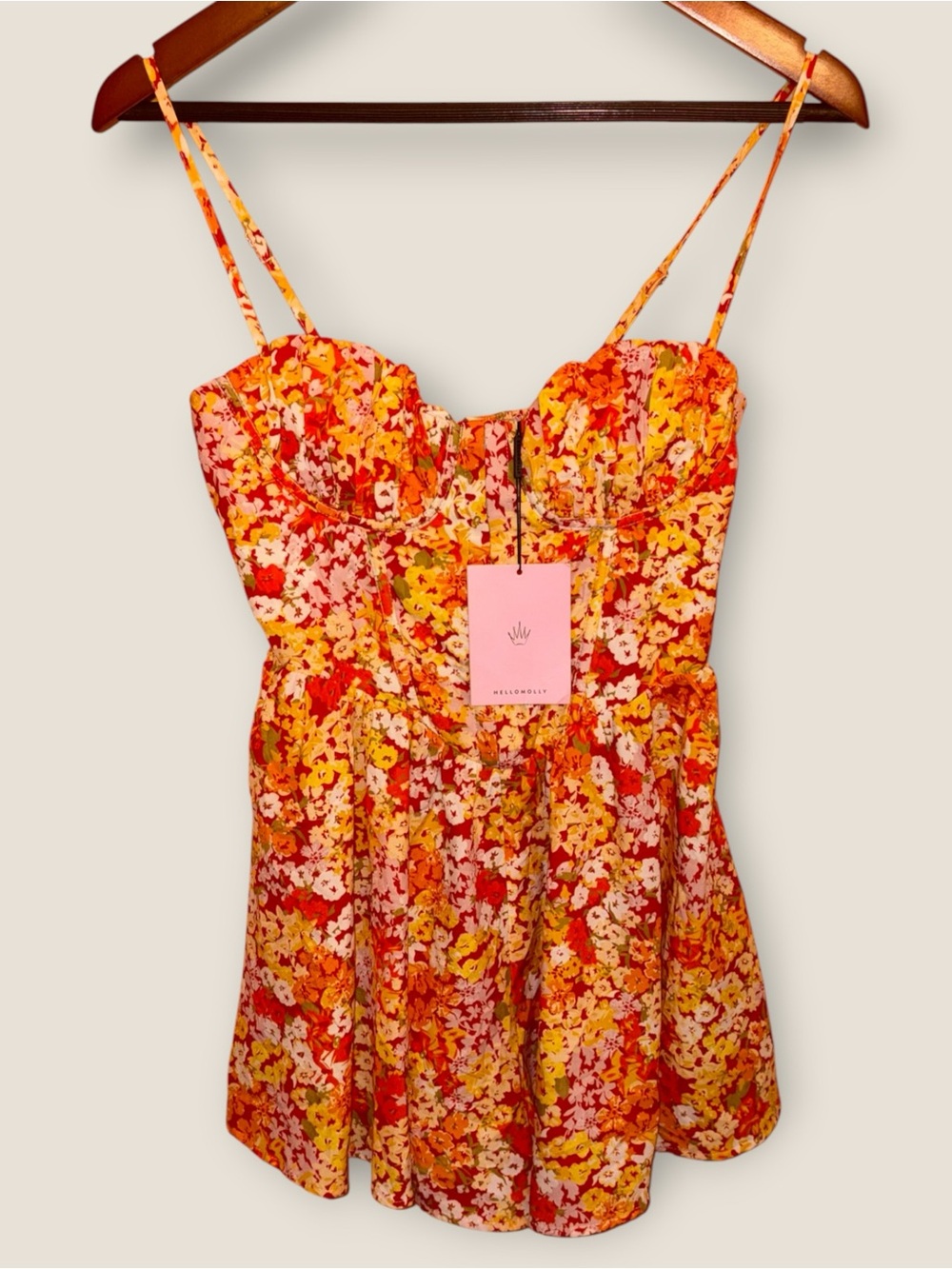 NWT Hello Molly Floral Sweetheart Cami Mini Dress